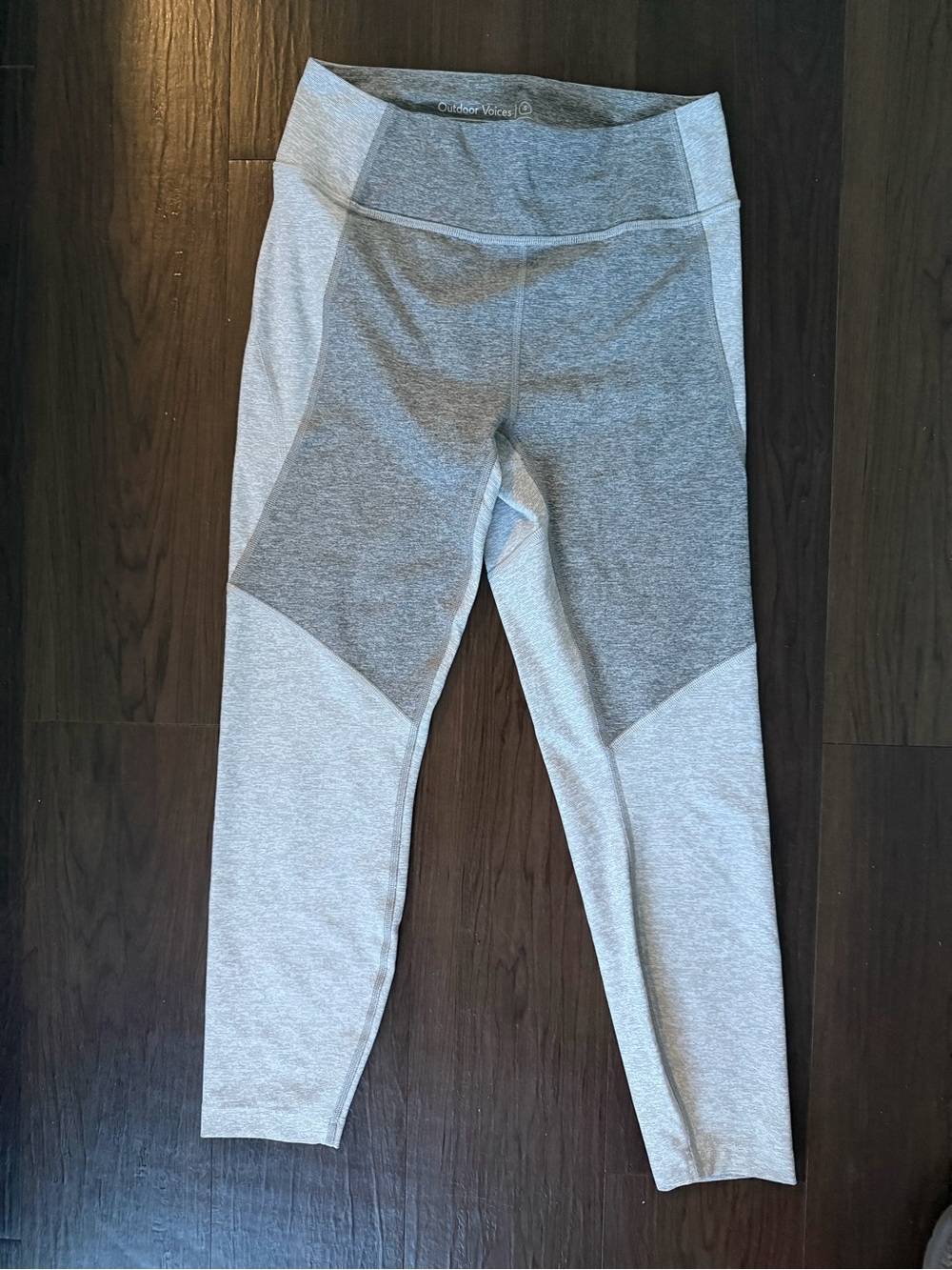 Outdoor Voices Two-Tone Gray Capri Leggings